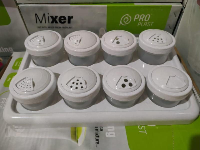 طقم توابل برايم 6 قطع مع ستاند من برو ألوان متعددة