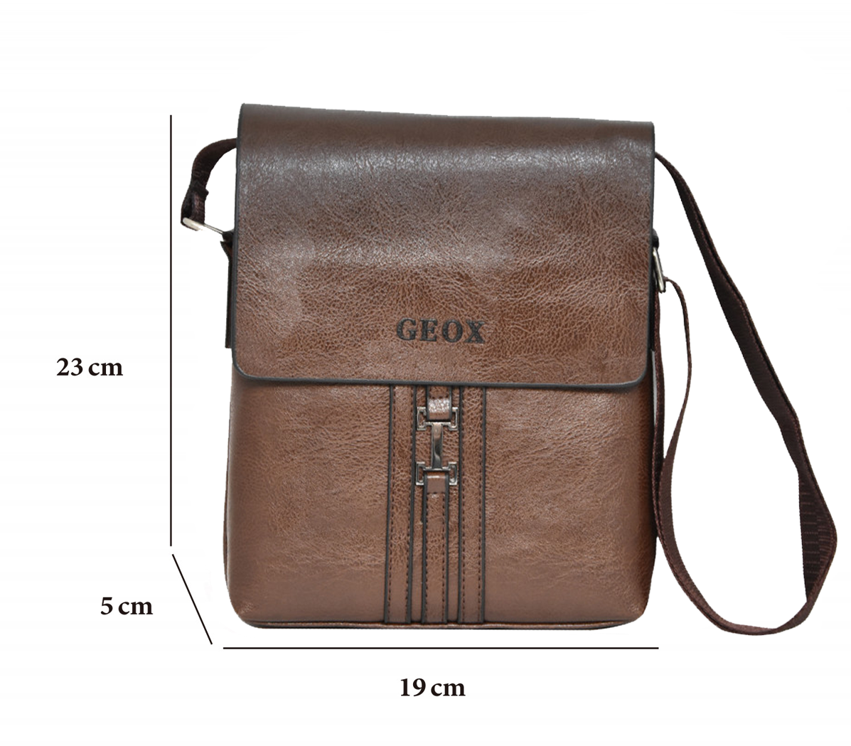 شنطة كروس رجالي GEOX - لون بني غامق حجم صغير