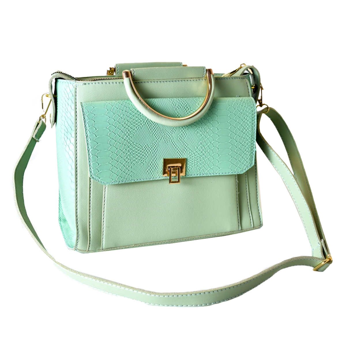 شنطة لازار نسائي جلد متعددة الاستخدامات - لون بستاج- 5189