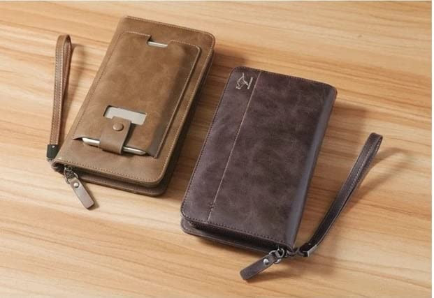 محفظة رجالية كانجور طويلة ألوان متعددة ( هافان - بني غامق )