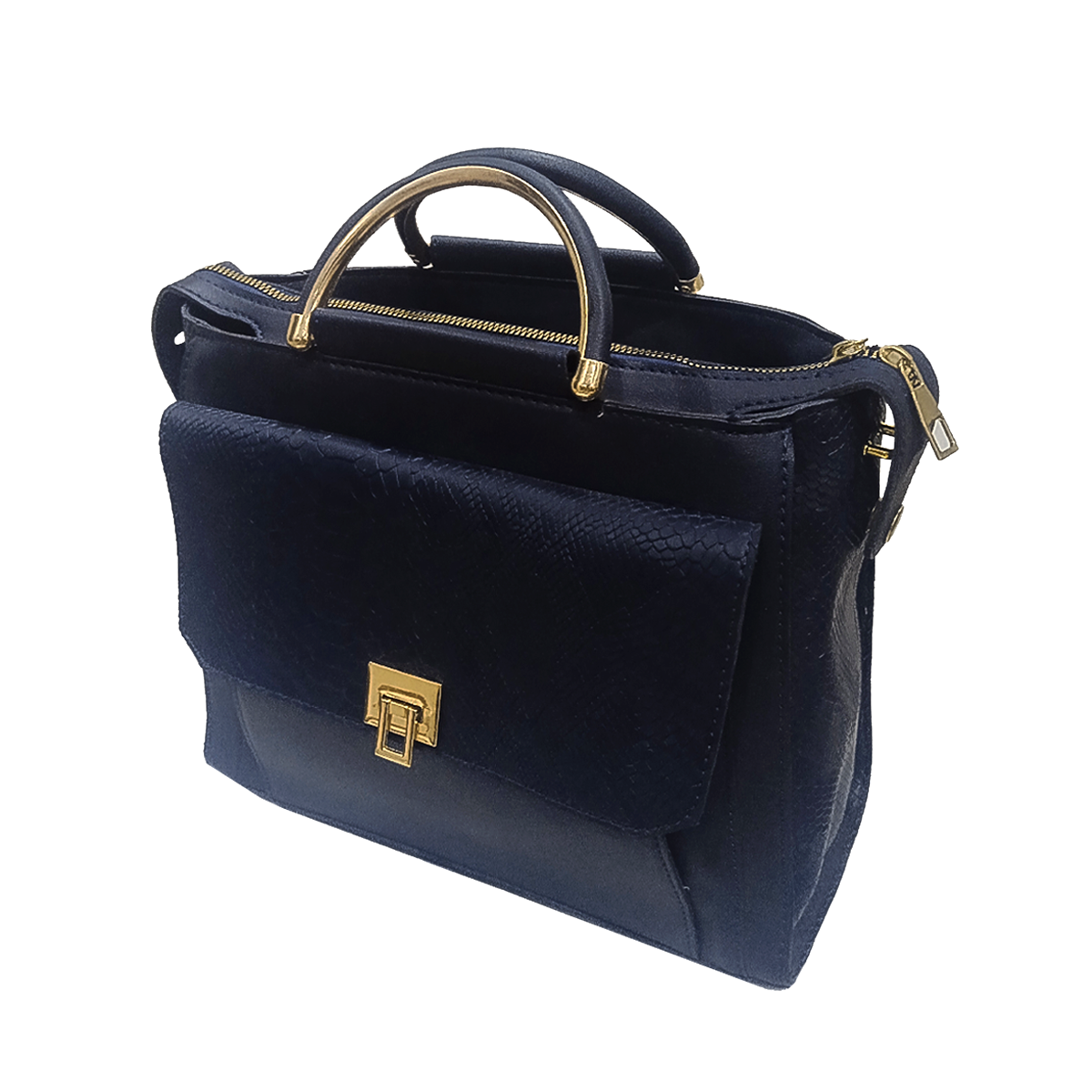 شنطة لازار نسائي جلد متعددة الاستخدامات - لون كحلي - 5189